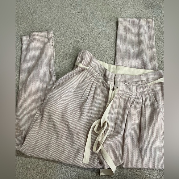 NWT Free People Light at Sunrise Crop woven cotton pants in a stripe pattern 4 - Picture 2 of 9